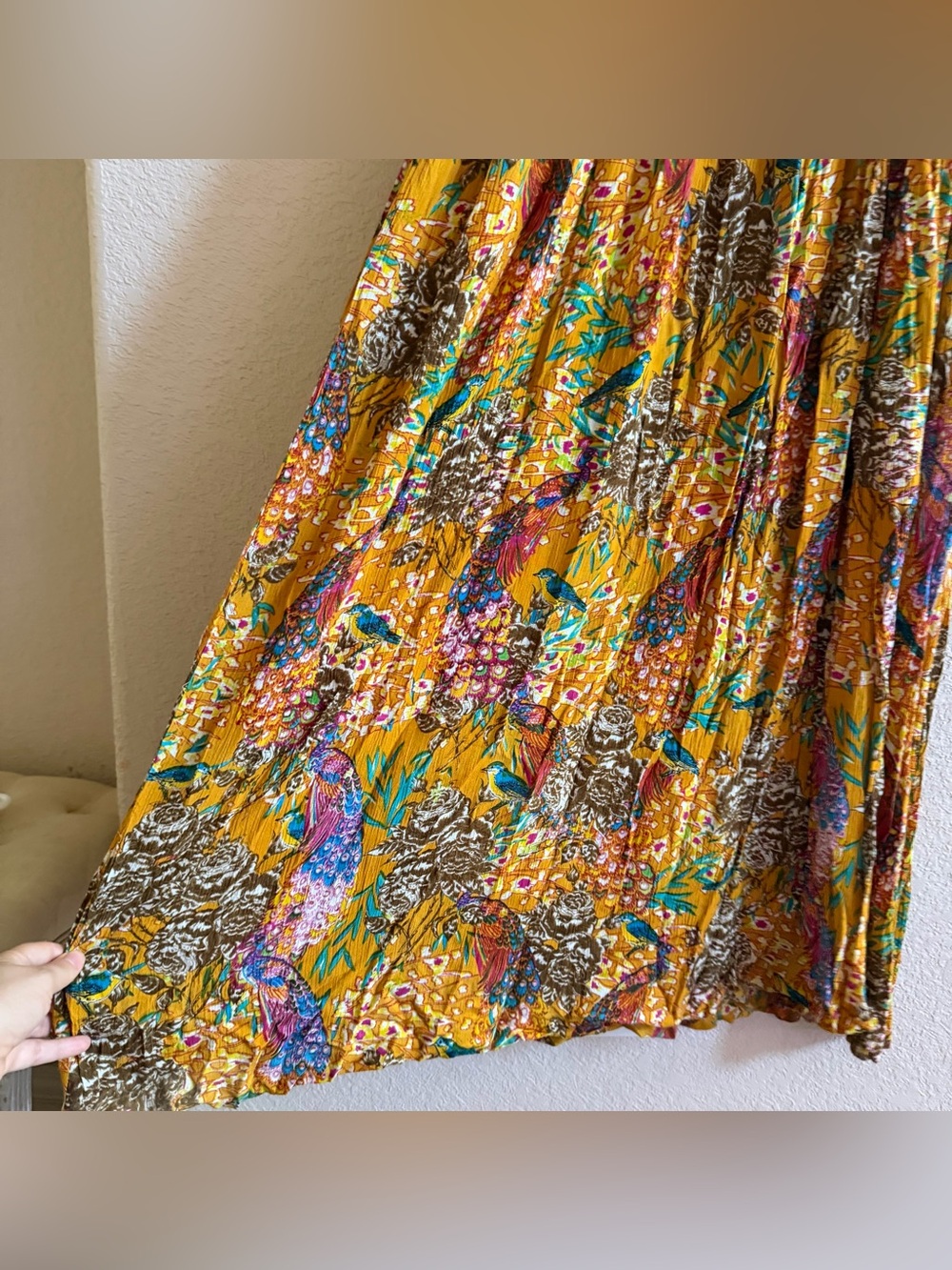 Anthropologie Raga Women’s Medium Embroidered Maxi Dress Bird Festival Floral - Picture 10 of 10
